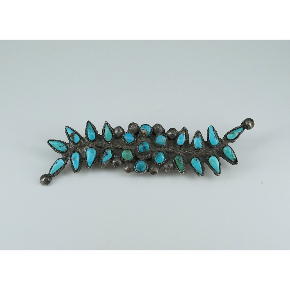 Old Pawn Native American Indian Sterling Silver Pin Brooch Pendant - Necklace